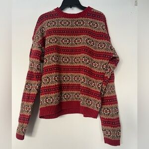 VTG 90s Old Navy Knit Sweater, Aztec Fair Isle - Size: Large